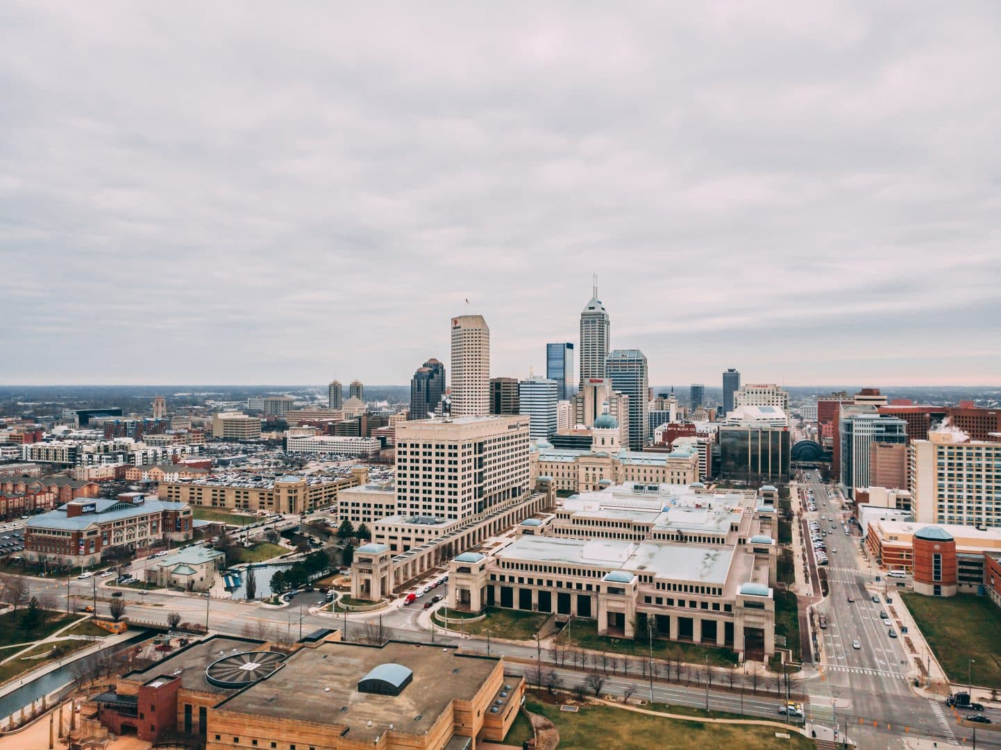 Aerial view of downtown Indianapolis